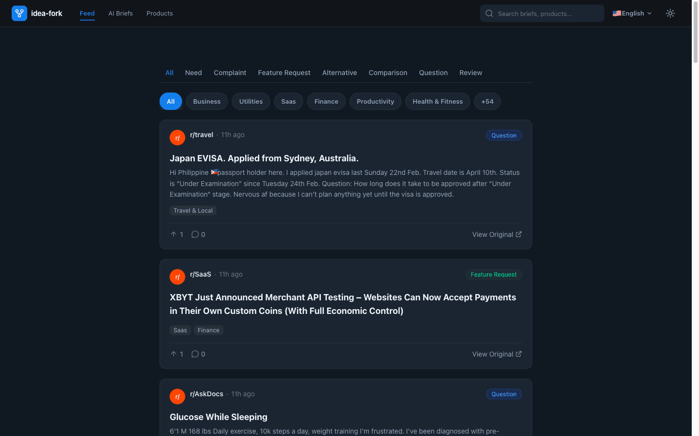 Idea Fork — Product Hunt for Problems — 1